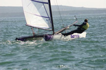 Formula 16 Mosquito catamaran named 'Barney'. Formula 16 Mosquito catamaran named 'Barney'.