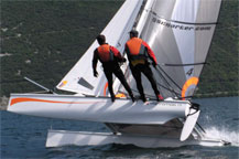 Dotan kick up rudder on Italian catamarans. Dotan kick up rudder on Italian catamarans.