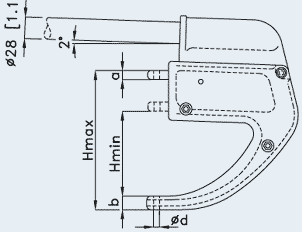 Rudder box 20 assembly for 20 mm Blade thickness